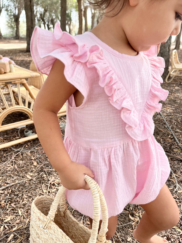 FRANY MAY ROMPER MUSLIN LIGHT PINK