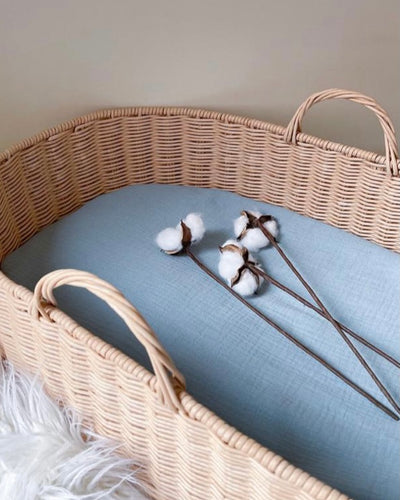MOSES BASKET FITTED SHEET MUSLIN - MON.AMELISSA