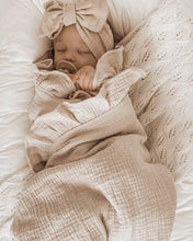 Load image into Gallery viewer, FLORA COTTON MUSLIN BLANKET CARAMEL
